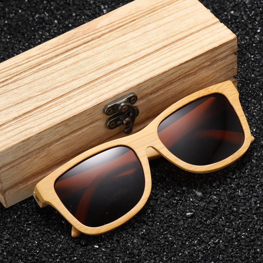 Handmade wooden bamboo sunglasses