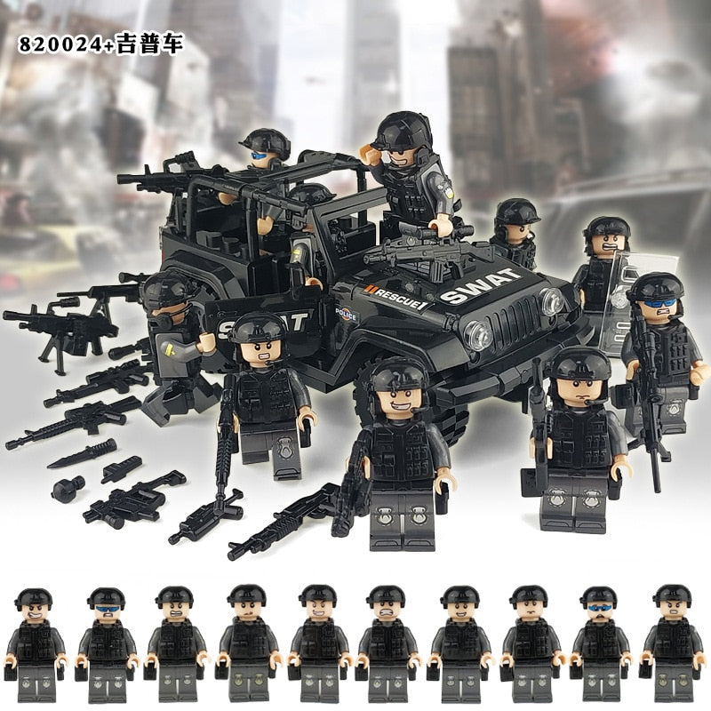 WW2 Set Soldiers Mini Figures SWAT Police