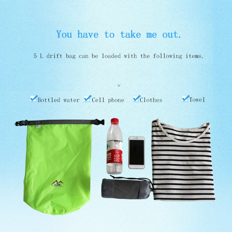 L Outdoor Waterproof Dry Bag for Camping Hiking Swimming Rafting Kayak Bags Pouch