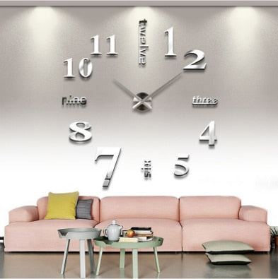 3D DIY Clock Acrylic Mirror Sticker for Home