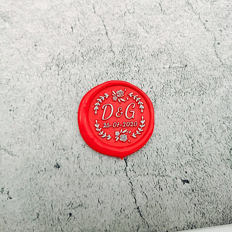 DIY personalized stamp with wax seal for wedding