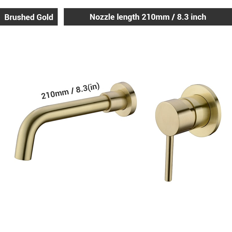 Brass Matt Black Bathroom Sink Faucet