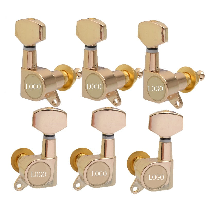 6PCS Gitarrenstimmwirbel DIY FD Logo Chrom-Gold-Schwarz