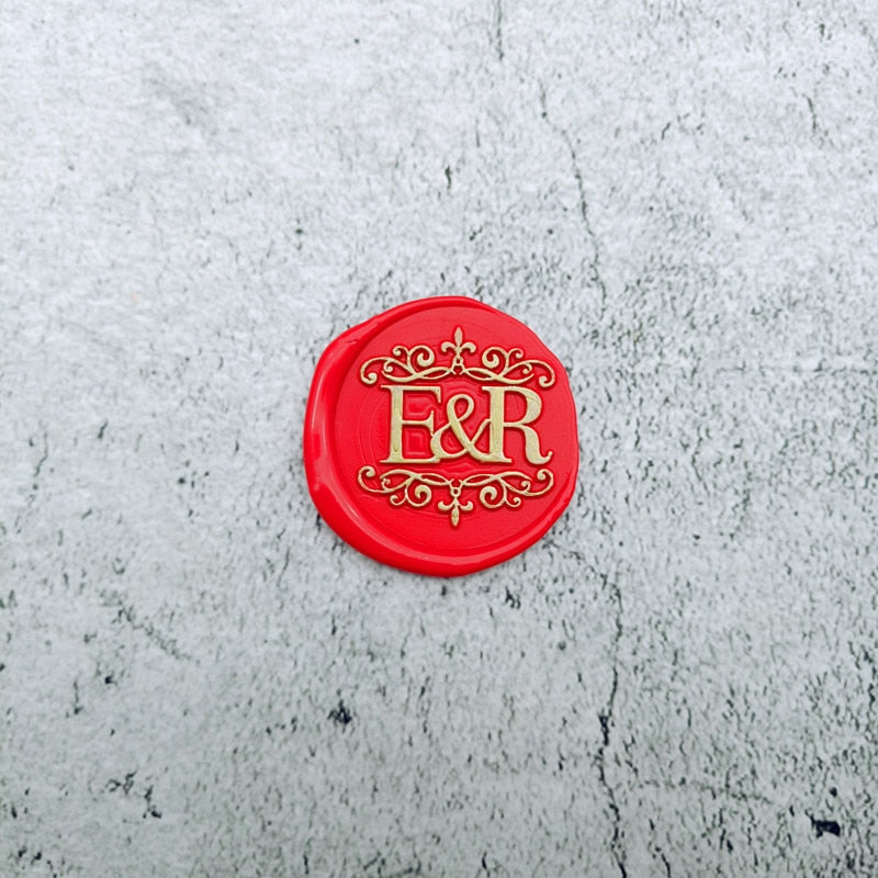 DIY personalized stamp with wax seal for wedding