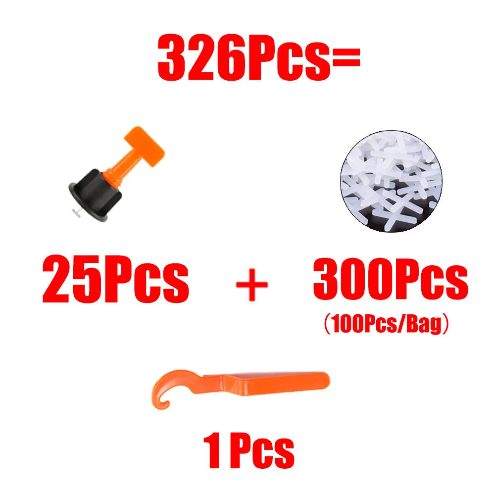 300+25+1 pcs. Tile leveling system for tile laying leveling wedges alignment spacers for levelers locator spacers pliers floor covering wall