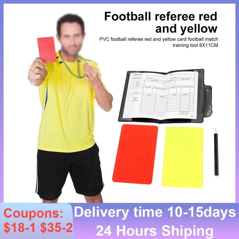 Football Soccer Referee Card Set Football Red and Yellow Card