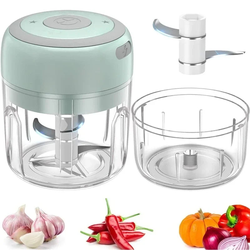 100/250ml Mini USB wireless electric garlic masher press mincer vegetable chili meat grinder food chopper kitchen appliances