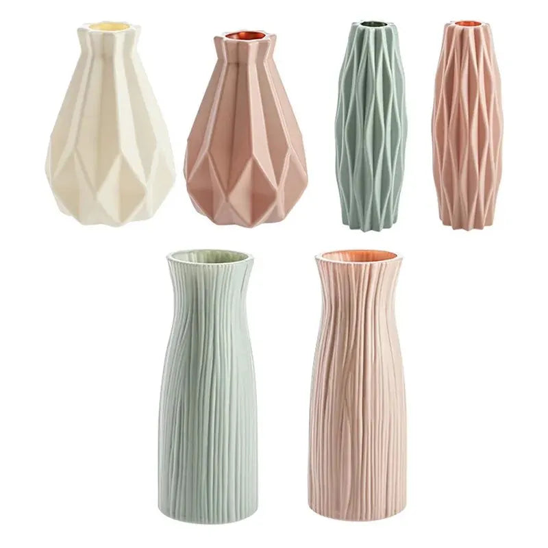 Vase à fleurs moderne, panier en plastique blanc rose bleu, style nordique, 1 pièce