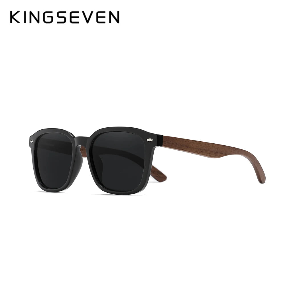 KINGSEVEN 2024 Design Walnut Sunglasses Wooden Polarized Men's Glasses UV400 Women's Eye Protection Glasses Retro Leisure Glasses