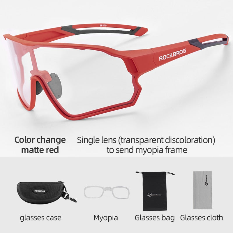 ROCKBROS Photochromic Cycling Glasses Bicycle UV400 Sport Sunglasses for Men Women