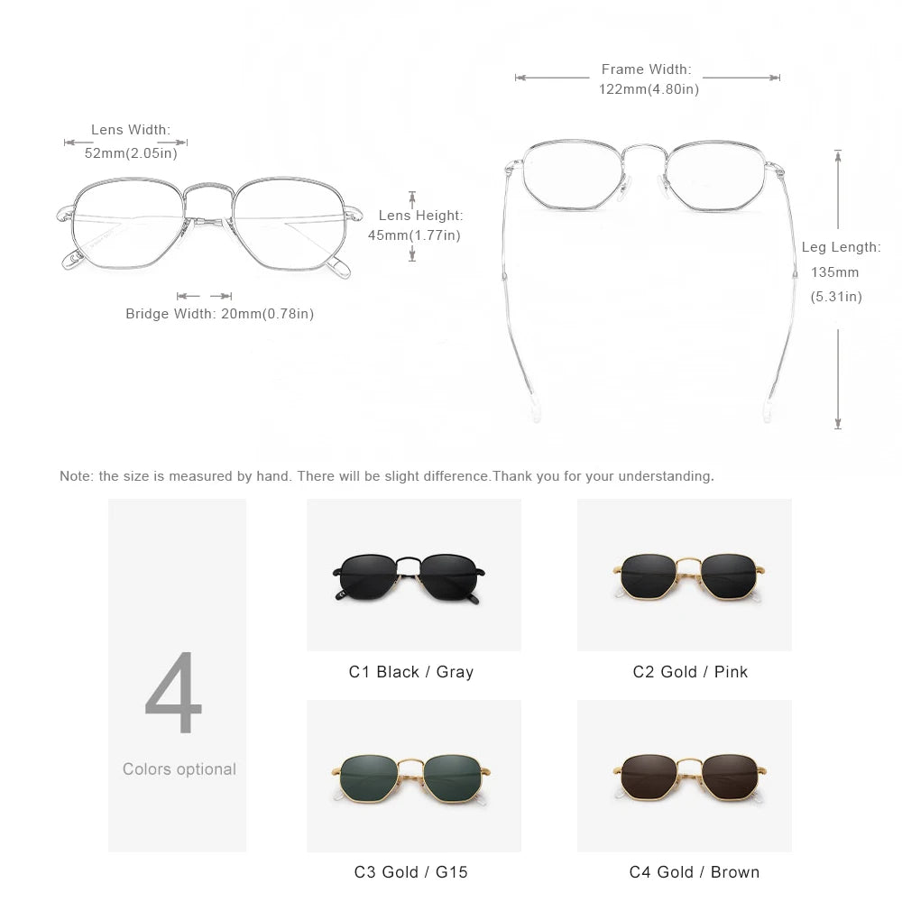 KINGSEVEN 2024 Classic Reflective Sunglasses Men Hexagon Retro Sun Glasses Alloy Eyewear Oculos Gafas De Sol Shades