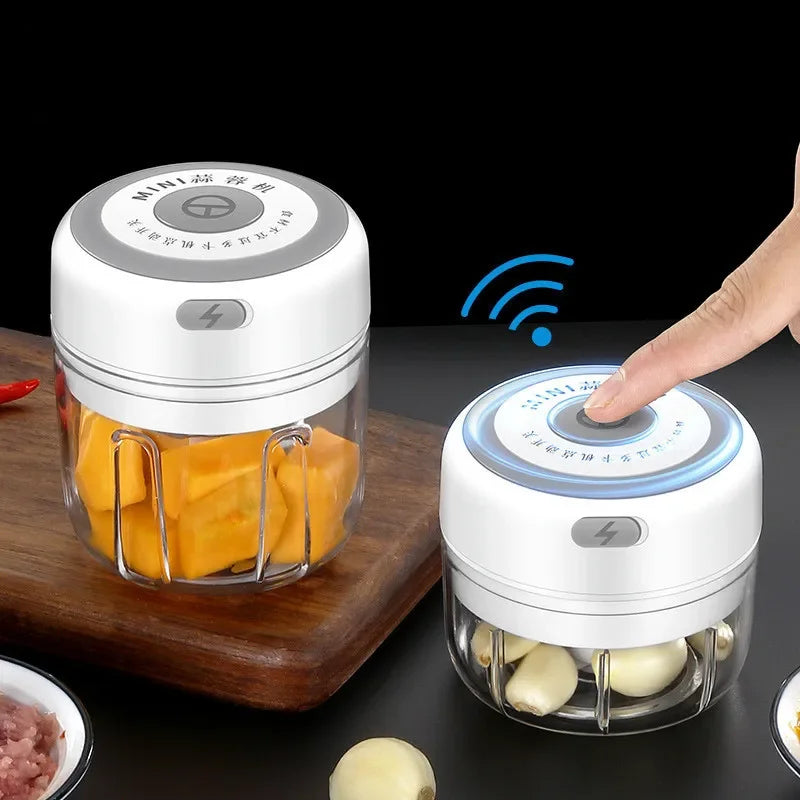 100/250ml Mini USB wireless electric garlic masher press mincer vegetable chili meat grinder food chopper kitchen appliances