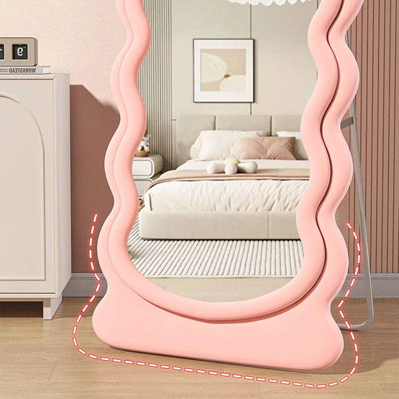 Wavy Standing Mirrors Designer Full Body House Luxury Decorative Mirrors Living Room