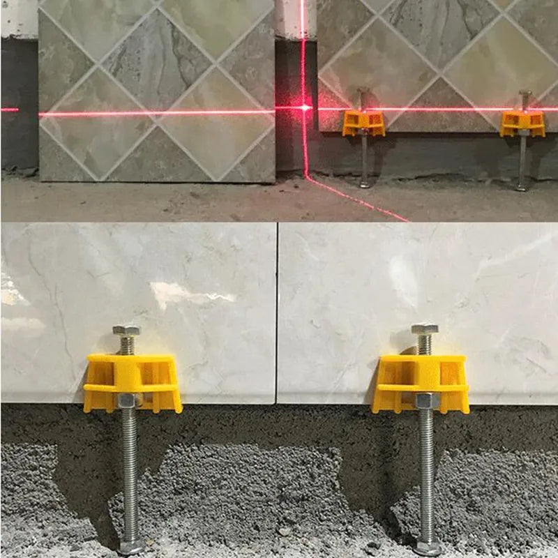 10pcs Manual Tile Locator Wall Tile Regulator Height Adjustment Positioner Thread Rising Construction Tool