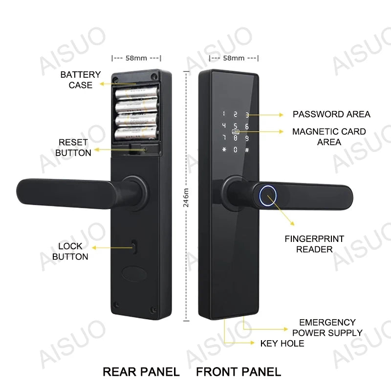 AISUO M4 TT LOCK Elektronisches Schloss Bluetooth Smart Türschloss Fingerabdruck