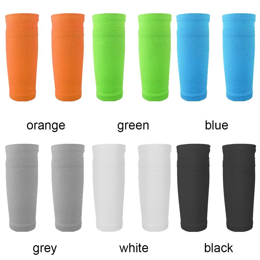 1 Pair Football Shin Guards Socks Protective Sleeves for Kids Boys Men