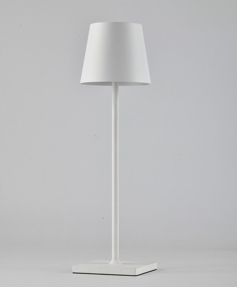 Dimmable table lamp, wireless, 3-way, aluminum, battery