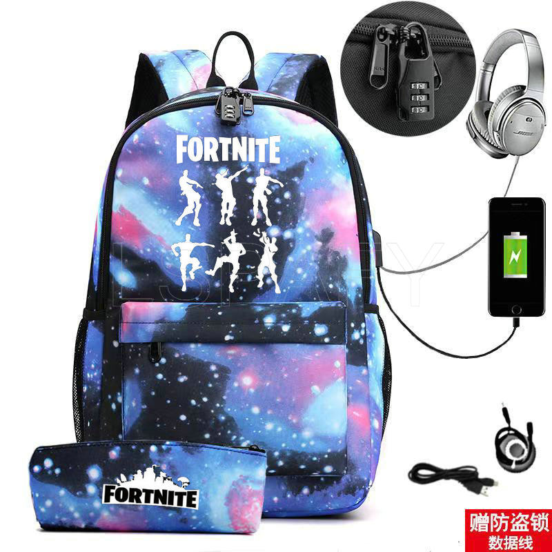17-inch USB Charging FORTNITE Backpack for Kids and Teens
