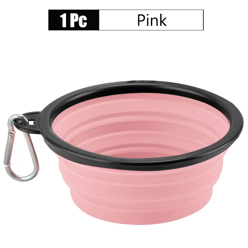 2-Pack zusammenklappbare Hundenäpfe für Reisen Haustier tragbare Wassernapf für Reisen Camping mit 2 Karabinerhaken