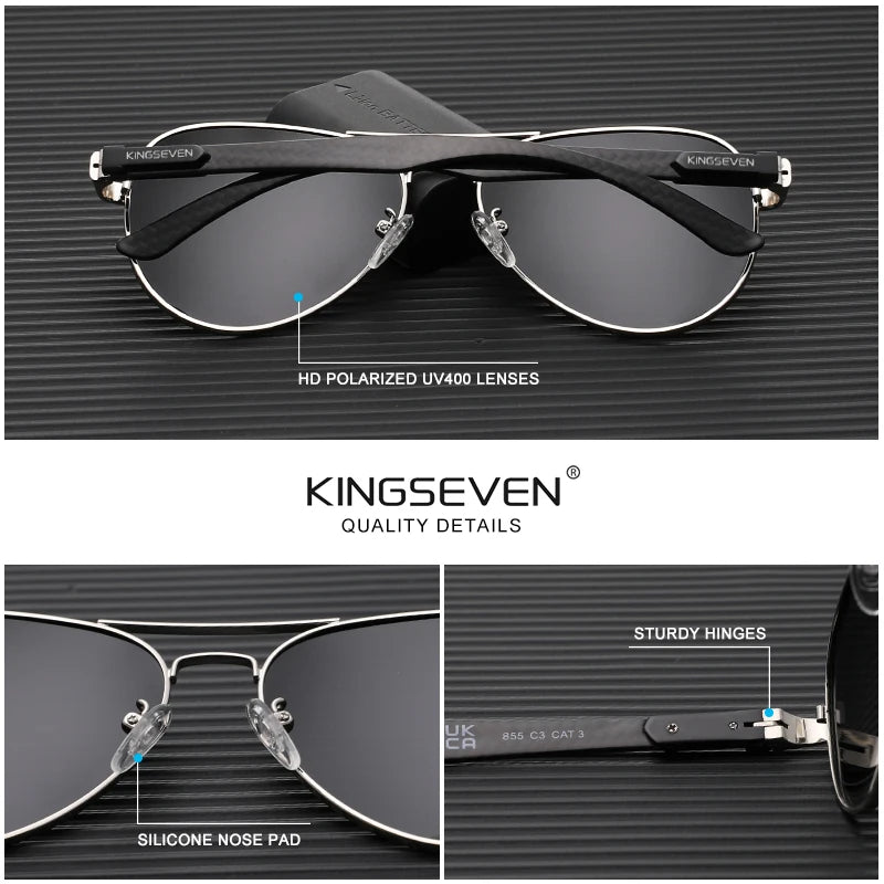 KINGSEVEN 2024 new design pilot sunglasses for men classic Uv400 protection polarize eyewear women HD luxury driving glasses