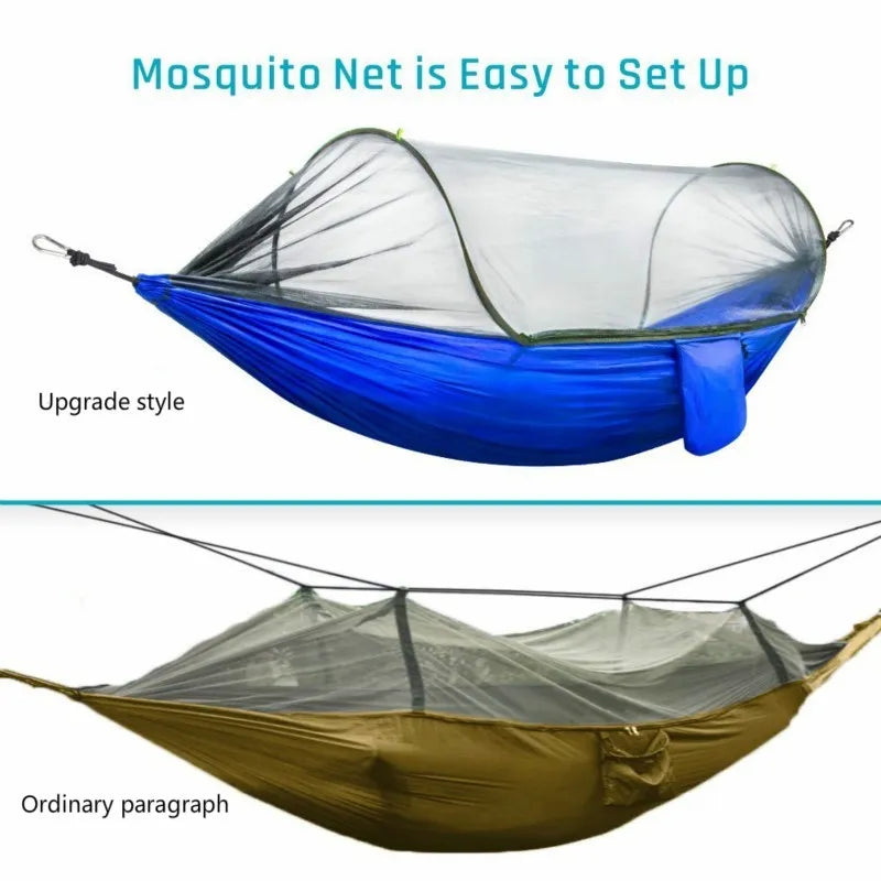 2023 Camping Hängematte mit Moskitonetz Pop-Up Licht Portable Outdoor Parachute