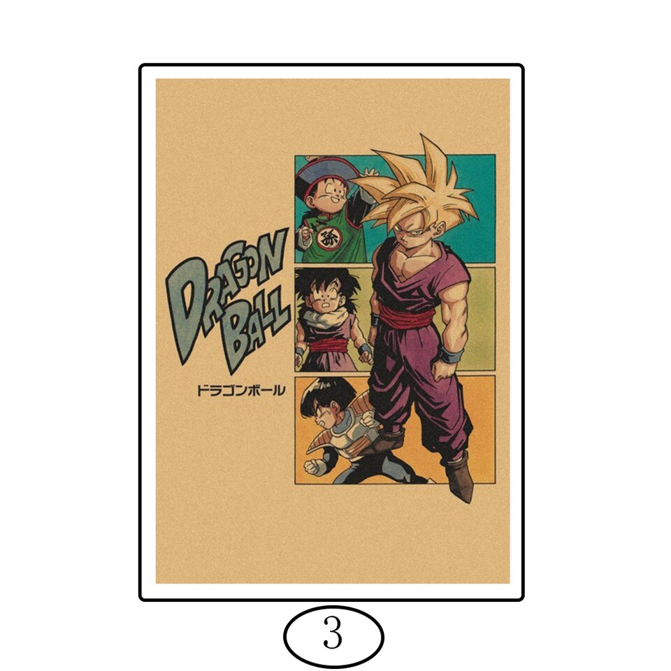 Anime Dragon Ball Poster auf Vintage-Leinwand