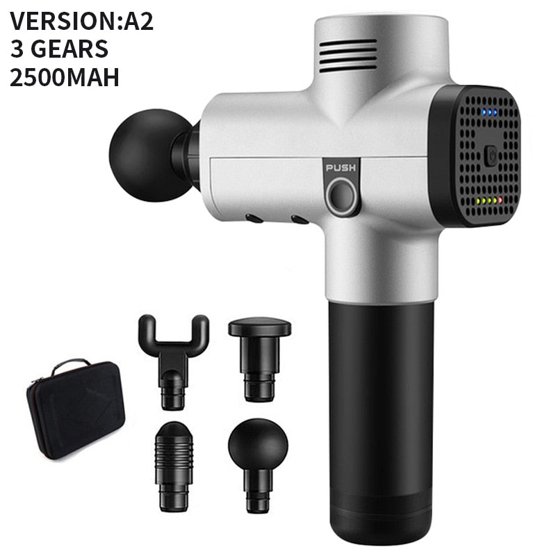 Electronic muscle massage gun with 6 attachments