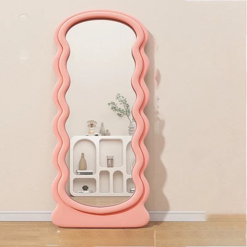 Wavy Standing Mirrors Designer Full Body House Luxury Decorative Mirrors Living Room