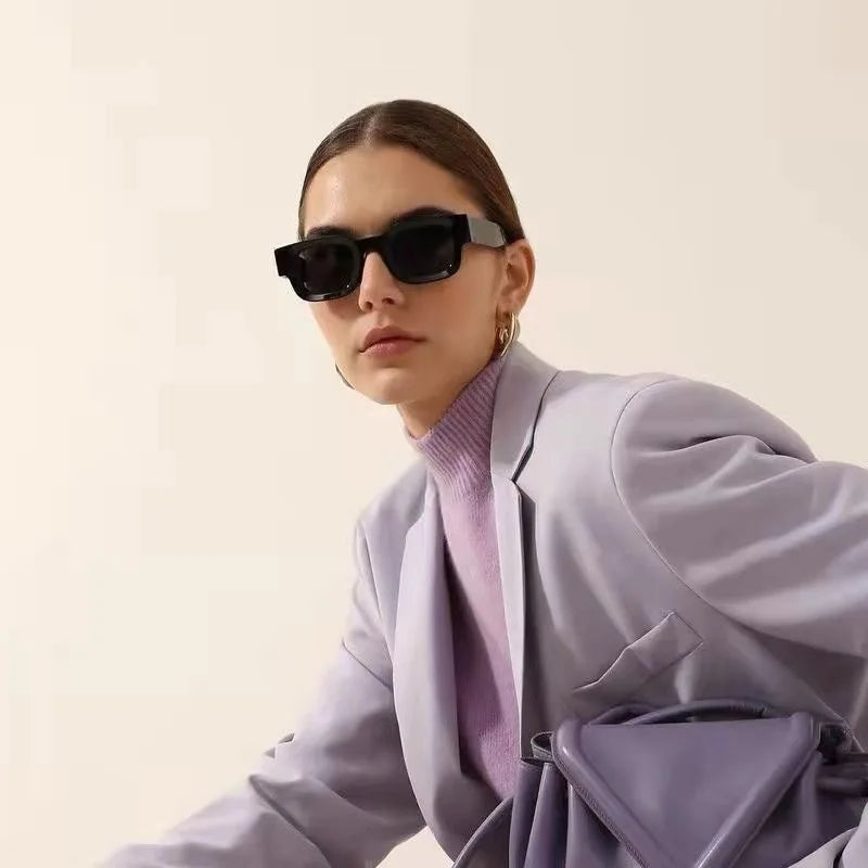 Mode Sommer Retro Punk Rectangle Sonnenbrille UV400 Sonnenschutz