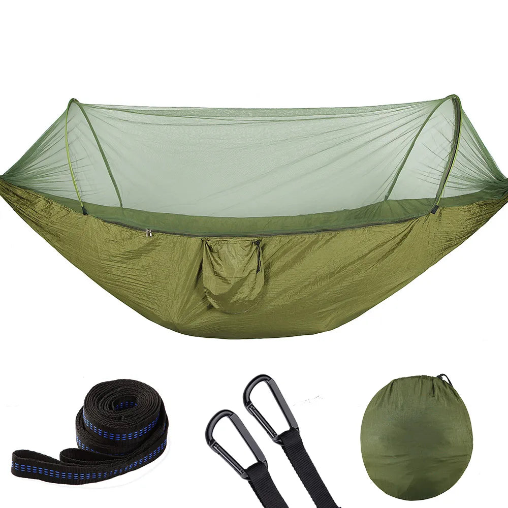 2023 Camping Hängematte mit Moskitonetz Pop-Up Licht Portable Outdoor Parachute