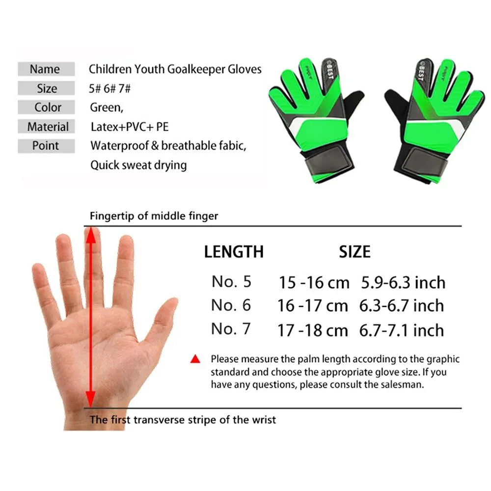 1 Pair Children's Football Goalkeeper Gloves Anti-Collision Latex