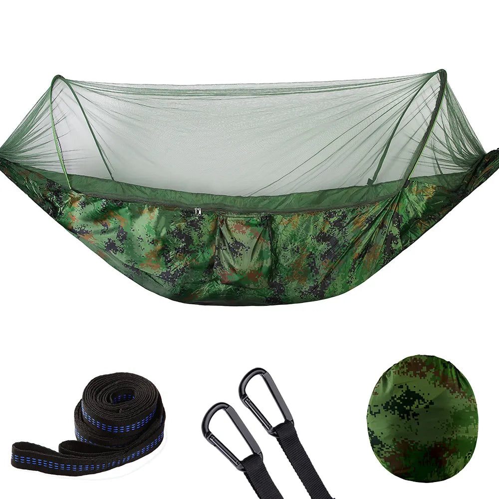 2023 Camping Hängematte mit Moskitonetz Pop-Up Licht Portable Outdoor Parachute