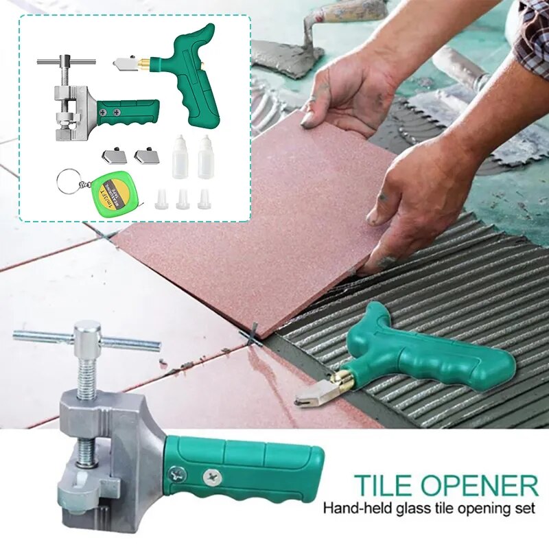 Portable Glass Cutter Wheel Spreader Opener Breaker Handle Tile Cutter Mirror Quick Opening Set Construction Tools
