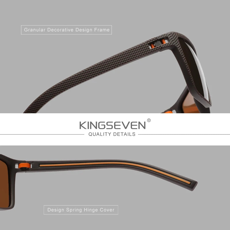 KINGSEVEN 2024 Design Sunglasses Men Women Driving Eye UV400 Polarized Glasses Anti-Slip High Quality TR90 Casual Glasses