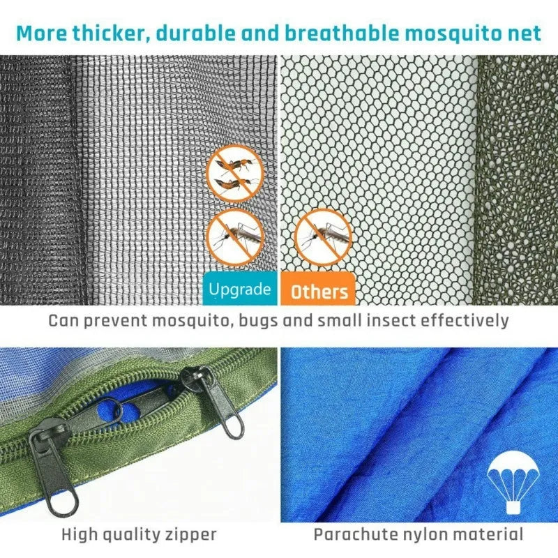 2023 Camping Hängematte mit Moskitonetz Pop-Up Licht Portable Outdoor Parachute