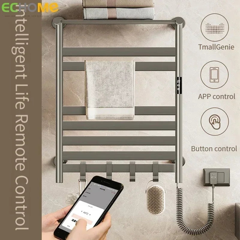 Intelligent Electric Towel Rail Carbon Fiber Heated Towel Warmer Drying Rack