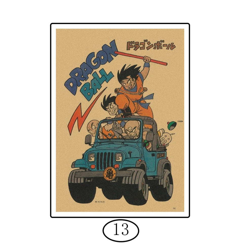 Anime Dragon Ball Poster auf Vintage-Leinwand