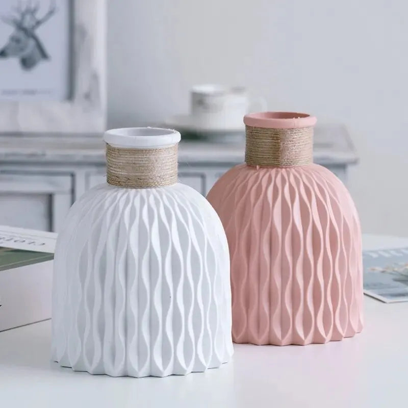 1 Piece Nordic Modern Plastic Flower Vase Flowerpot Basket Home Living Room