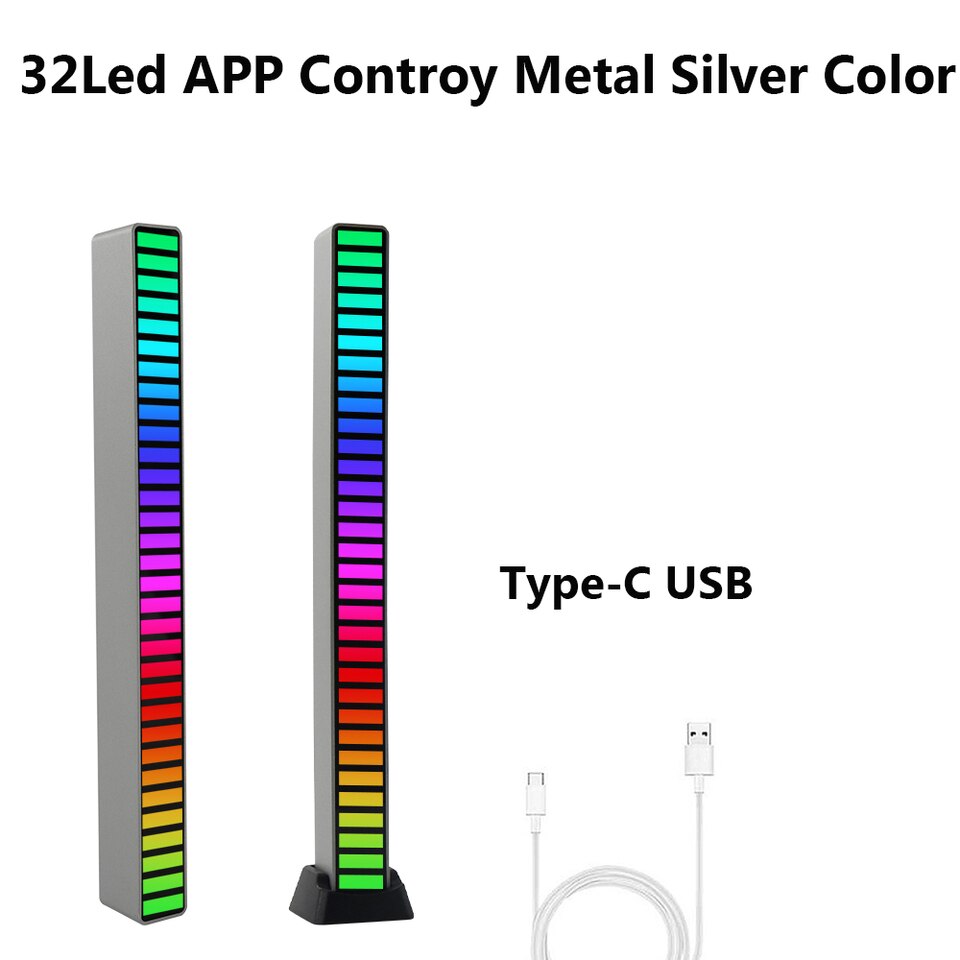 RGB Musik Sound Lichtleiste 5V USB 16-32Led mit App-Steuerung & Musik-Sync