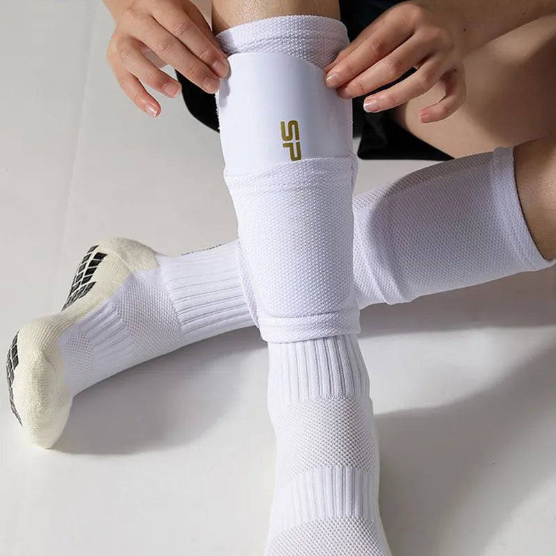 One Set Football Shin Guards Adult Men Kids Sock with Bag