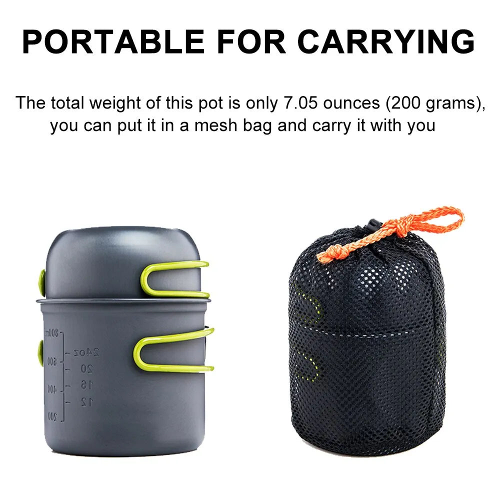 Widesea Ultralight Camping Cooking Utensils Outdoor Tableware Pot Set