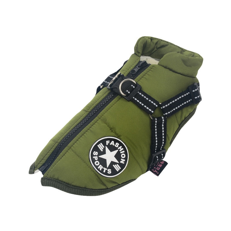 Dog Jacket with Harness for Labrador Chihuahua Waterproof