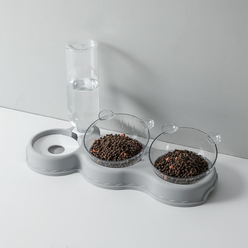 3-in-1 Katzenfutterautomat mit Wasserspender