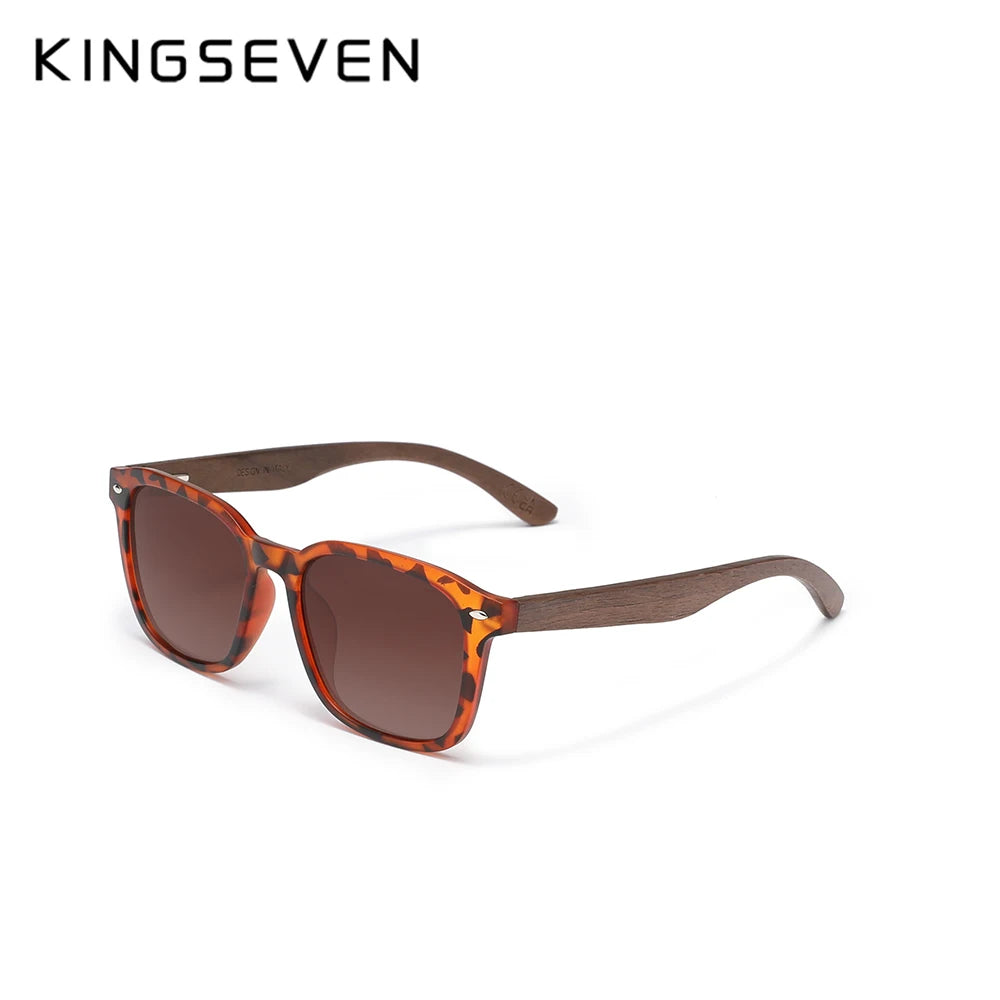 KINGSEVEN 2024 Design Walnut Sunglasses Wooden Polarized Men's Glasses UV400 Women's Eye Protection Glasses Retro Leisure Glasses
