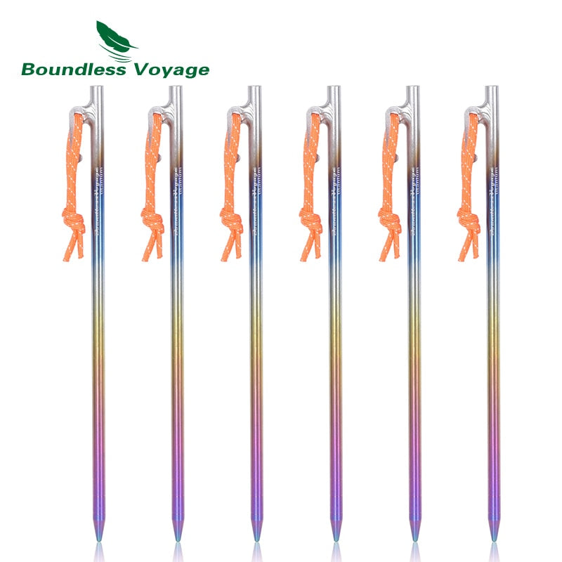 Boundless Voyage Titanium Alloy Tent Pegs Heavy Duty Nails Camping Pins 20cm 24cm 30cm 35cm 40cm