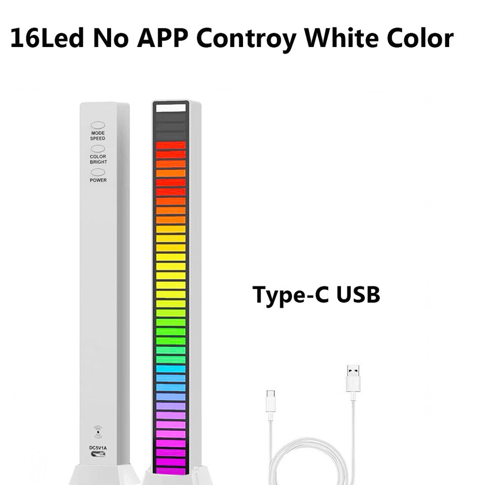 RGB Musik Sound Lichtleiste 5V USB 16-32Led mit App-Steuerung & Musik-Sync