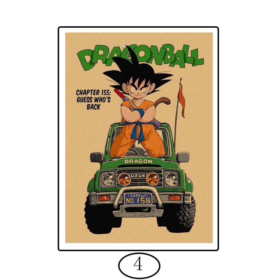 Anime Dragon Ball Poster auf Vintage-Leinwand