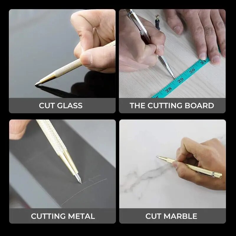 Metal Plate Glass Marker Labeling Pen for Cutting Hard Tiles Glass Tungsten Steel Cutter Metal Stone Aluminum Engraving Tools