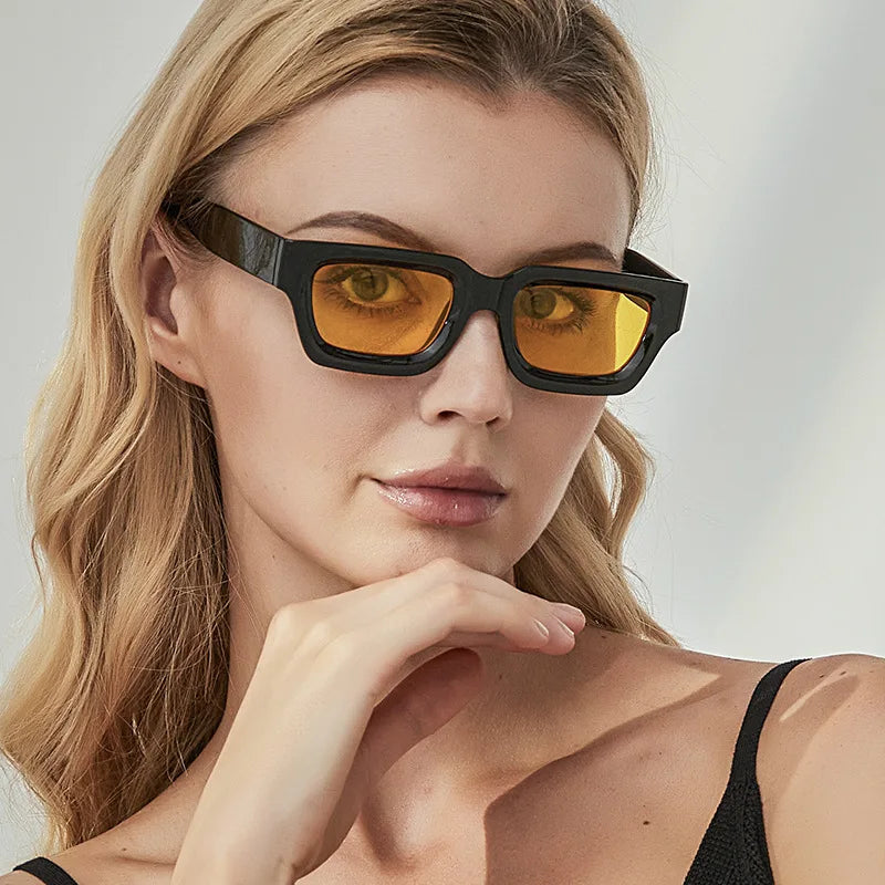 Mode Sommer Retro Punk Rectangle Sonnenbrille UV400 Sonnenschutz