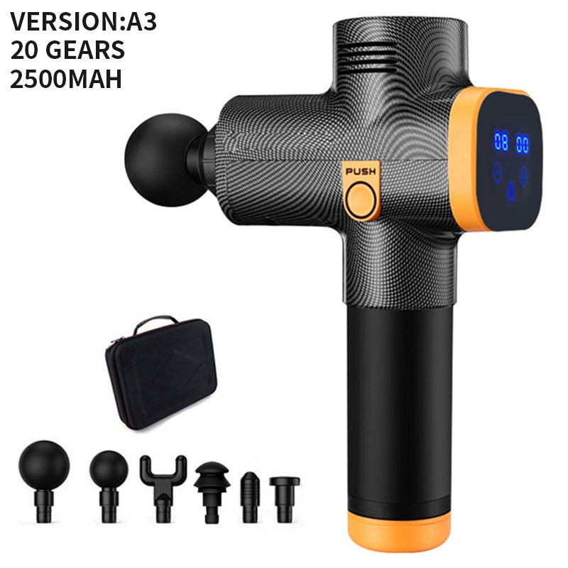 Electronic muscle massage gun with 6 attachments